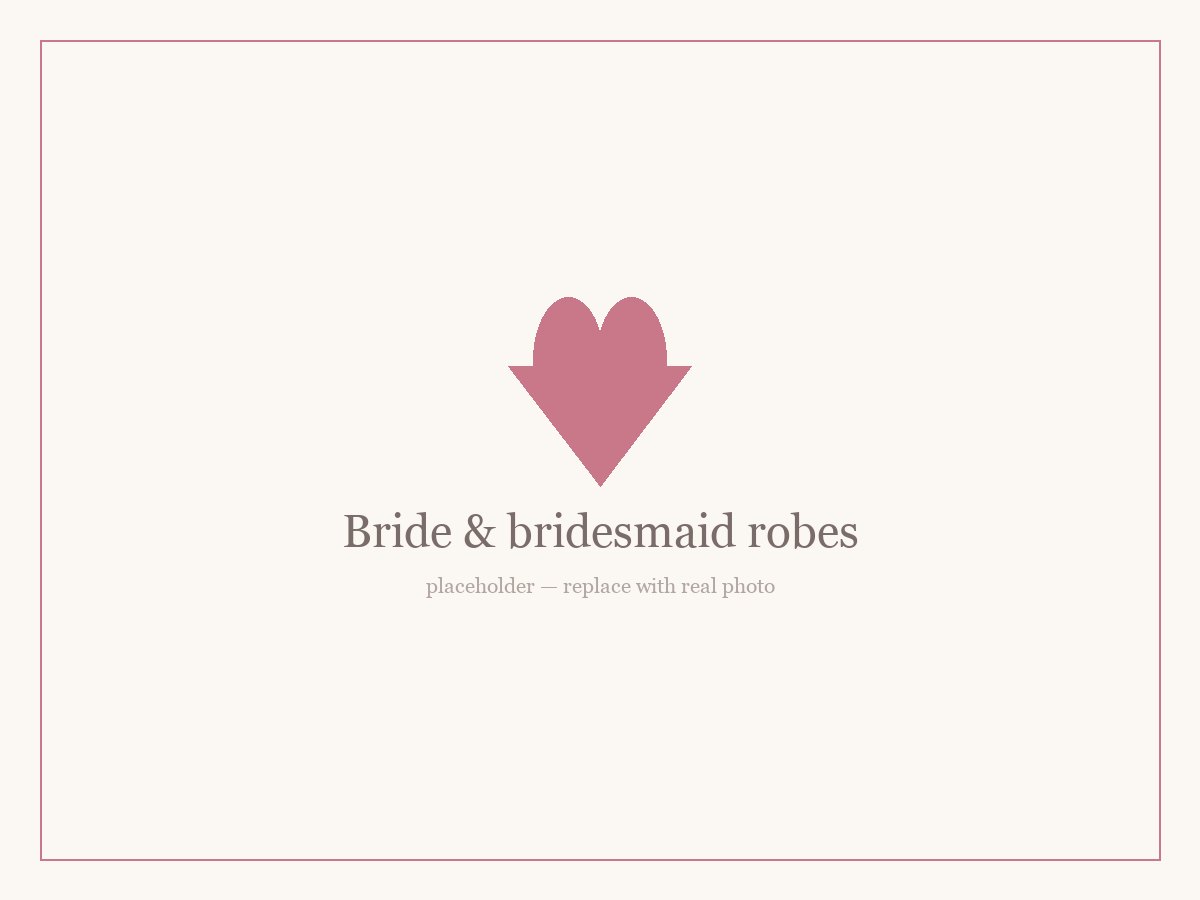 Bride and bridesmaid robes with embroidered names for getting-ready morning photos